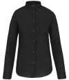KB514 K514 Kariban Ladies Long Sleeve Mandarin Collar Shirt Black colour image